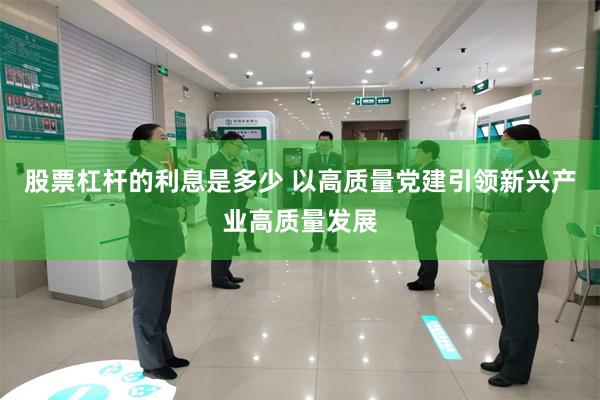 股票杠杆的利息是多少 以高质量党建引领新兴产业高质量发展